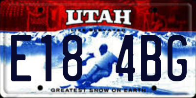 UT license plate E184BG