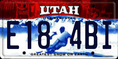 UT license plate E184BI