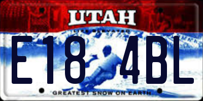 UT license plate E184BL