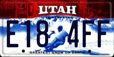 UT license plate E184FF