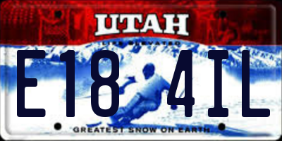 UT license plate E184IL