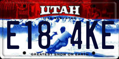 UT license plate E184KE