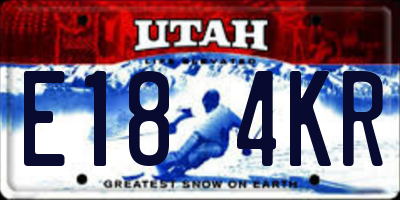 UT license plate E184KR