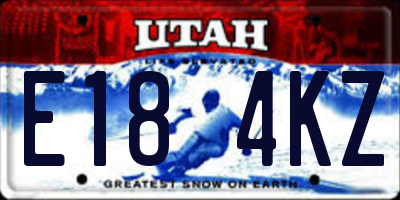 UT license plate E184KZ