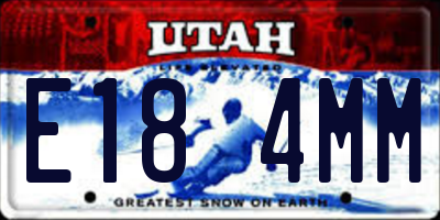 UT license plate E184MM