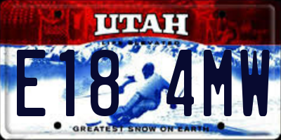 UT license plate E184MW
