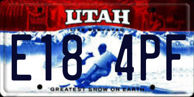 UT license plate E184PF