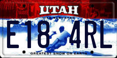 UT license plate E184RL
