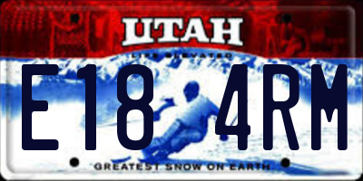 UT license plate E184RM