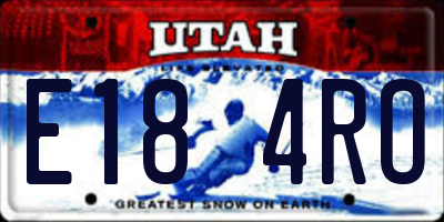 UT license plate E184RO