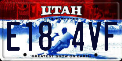 UT license plate E184VF