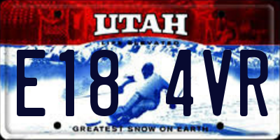 UT license plate E184VR