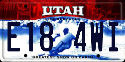 UT license plate E184WI