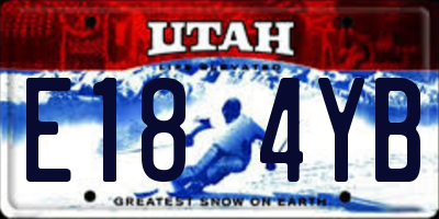 UT license plate E184YB