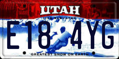 UT license plate E184YG