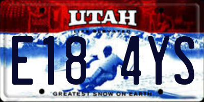 UT license plate E184YS