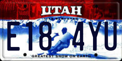 UT license plate E184YU