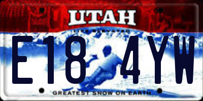 UT license plate E184YW
