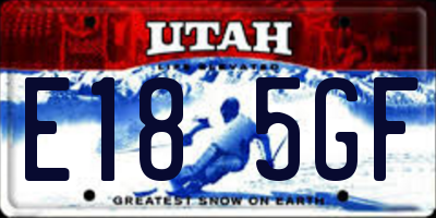 UT license plate E185GF