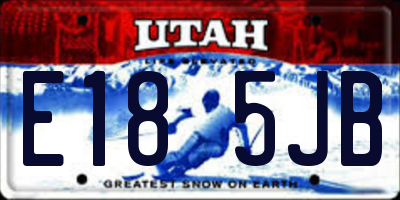 UT license plate E185JB