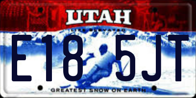 UT license plate E185JT