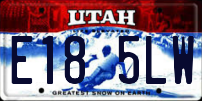 UT license plate E185LW