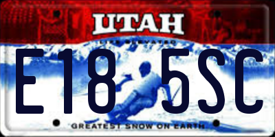 UT license plate E185SC