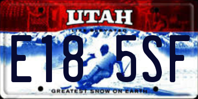 UT license plate E185SF
