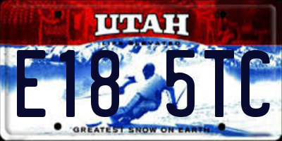 UT license plate E185TC