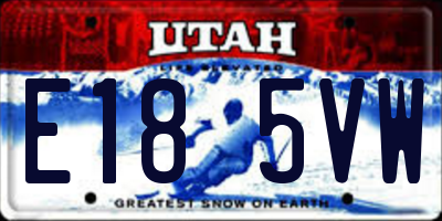 UT license plate E185VW