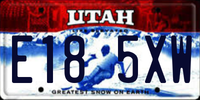 UT license plate E185XW