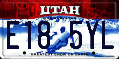 UT license plate E185YL