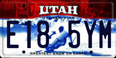 UT license plate E185YM