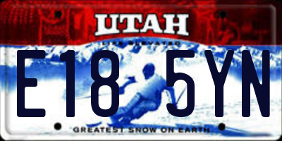 UT license plate E185YN