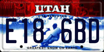 UT license plate E186BD