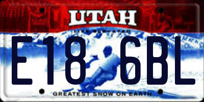 UT license plate E186BL