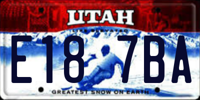 UT license plate E187BA