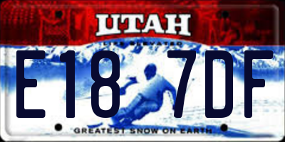 UT license plate E187DF