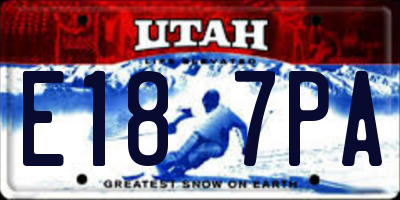 UT license plate E187PA