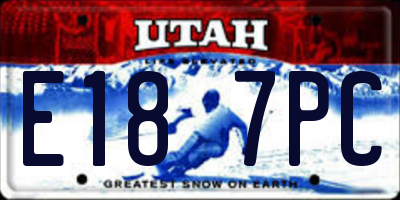 UT license plate E187PC