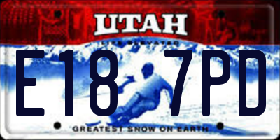 UT license plate E187PD