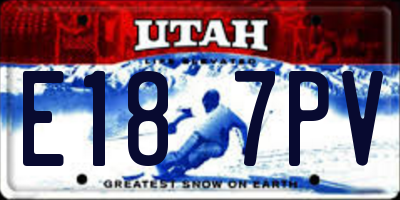 UT license plate E187PV
