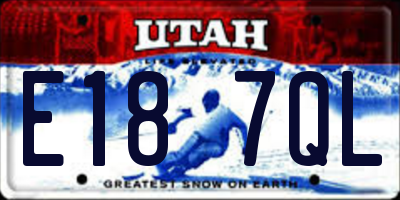UT license plate E187QL