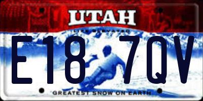 UT license plate E187QV