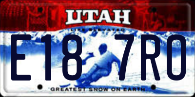 UT license plate E187RO