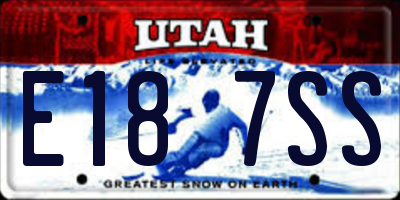 UT license plate E187SS