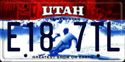 UT license plate E187TL
