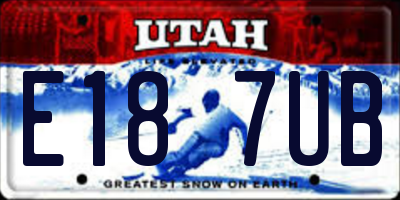 UT license plate E187UB