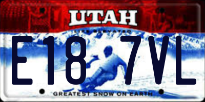 UT license plate E187VL