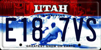 UT license plate E187VS
